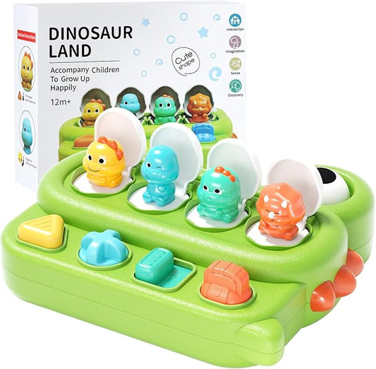 Interactive Pop Dinosaur Up Pals Baby Toy - Learning Infant Toy for Sorting Colors 18+ Months