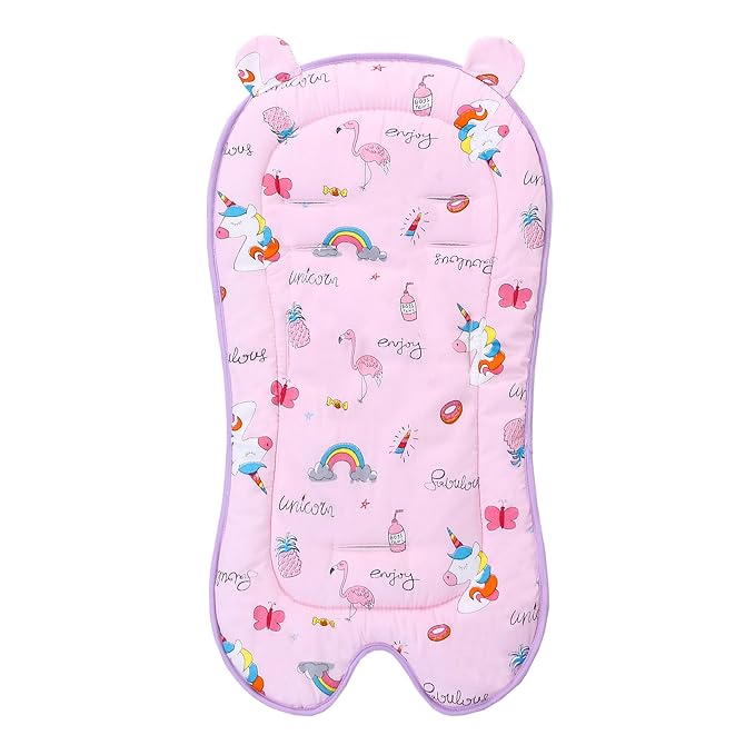 Miracle Baby Car Seat Insert Universal Breathable Baby Stroller Cushion Reversible 3D Air Mesh Cotton Stroller Mat for CarSeat, Buggy, Carrycot, High Chair (Rainbow)