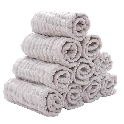 MUKIN Baby Washcloths - Natural Cotton Baby Wipes 10 Pack 12x12 inches