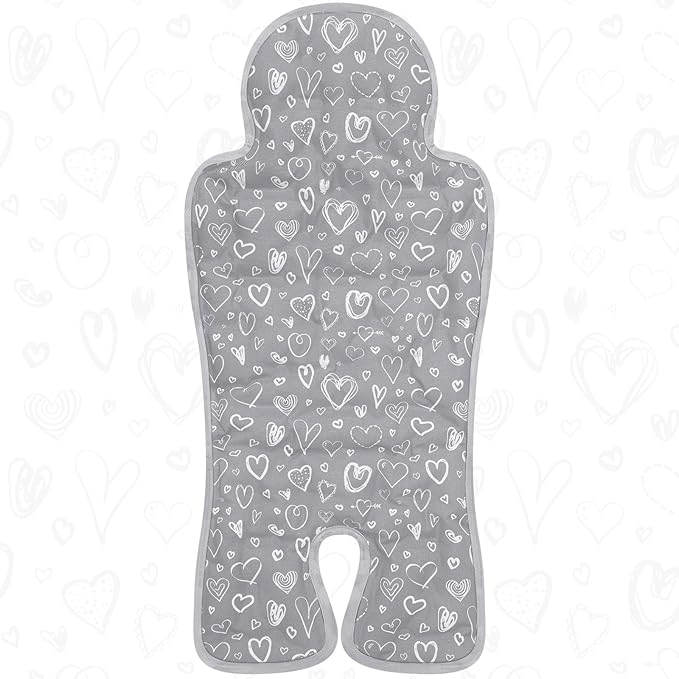 Pinkunn Gel Car Seat Baby Cooling Pad for Summer Breathable Stroller Cooler Pad Multifunctional Carseat Cooling Mat for Baby Child Dining Chair Safety Seat Stroller(Gray,Heart)