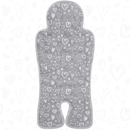 Pinkunn Gel Car Seat Baby Cooling Pad for Summer Breathable Stroller Cooler Pad Multifunctional Carseat Cooling Mat for Baby Child Dining Chair Safety Seat Stroller(Gray,Heart)