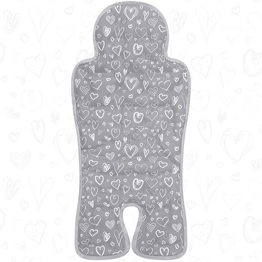Pinkunn Gel Car Seat Baby Cooling Pad for Summer Breathable Stroller Cooler Pad Multifunctional Carseat Cooling Mat for Baby Child Dining Chair Safety Seat Stroller(Gray,Heart)