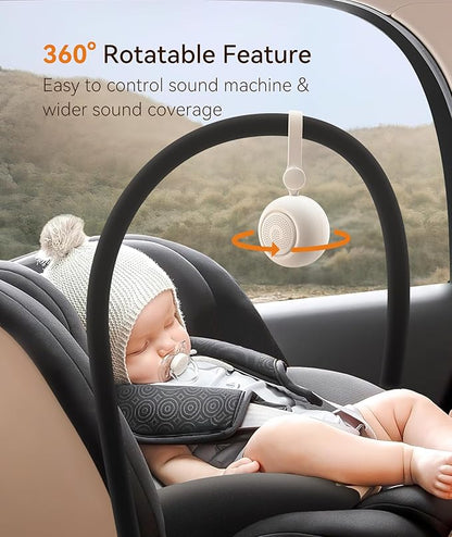 Dreamegg Portable Sound Machine - White Noise Machine for Stroller & Car Seat, Baby Sleep Soother with 19 Soothing Sounds & Nursery Light, Travel Essential, Registry Gift