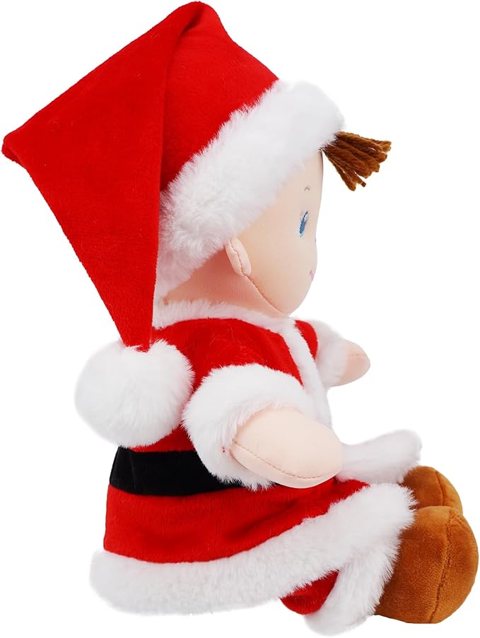 June Garden 14" Soft Dolly Santa - Stuffed Soft Baby Boy Doll for Birth and Up