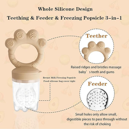 Baby Solids/Frozen Fruit Feeder Pacifier, Infant Teether Toy 4M+ 2-Pack (Claw