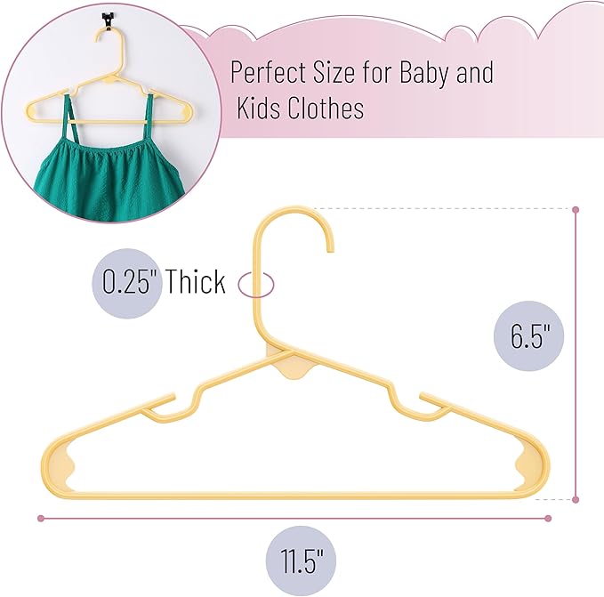 Mr. Pen- Kids Plastic Hangers, 10 Pack, Yellow Baby Hanger, Childrens Hangers for Clothes, Baby Hangers for Closet, Kids Hangers, Baby Clothes Hangers, Toddler Hangers, Kid Hangers, Hangers for Kids