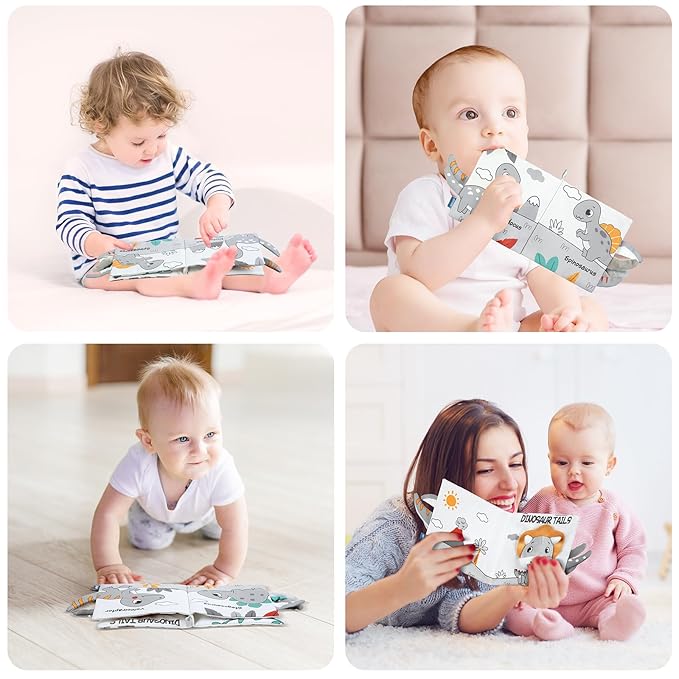 Soft Baby Books Toys, Newborn Crinkle Book 3D Baby 0-6 Months
