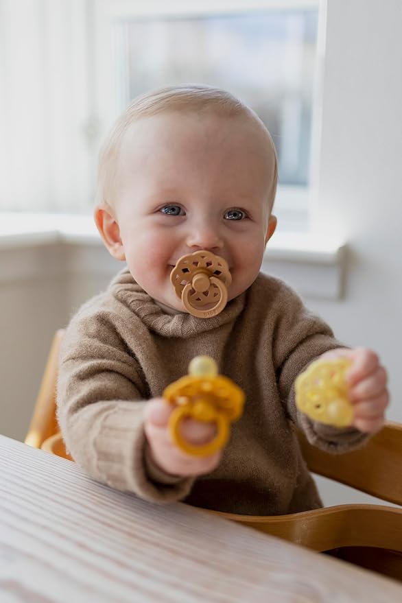 BIBS Pacifiers - Boheme Collection | BPA-Free Baby Pacifier 2 Ivory/Sage 6-18 Months