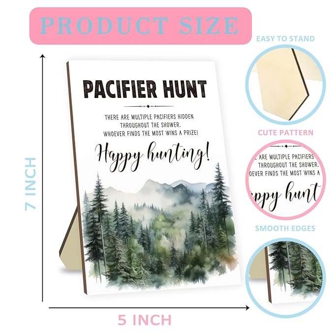 Baby Pacifier Hunt Game, Baby Shower Games Set 50 Mini 50 Blue