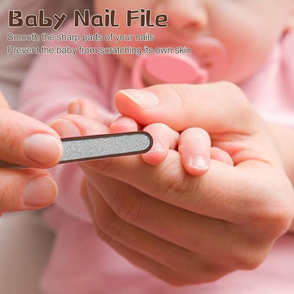 Baby Nail Kit, Baby Manicure Kit and Pedicure Kit with Cute Bear Shape Case, 4-in-1 Kit with Baby Nail Clipper, Scissor, Nail File & Tweezer for Newborn, Infant, Toddler, Mothers Day Gifts(Brown)