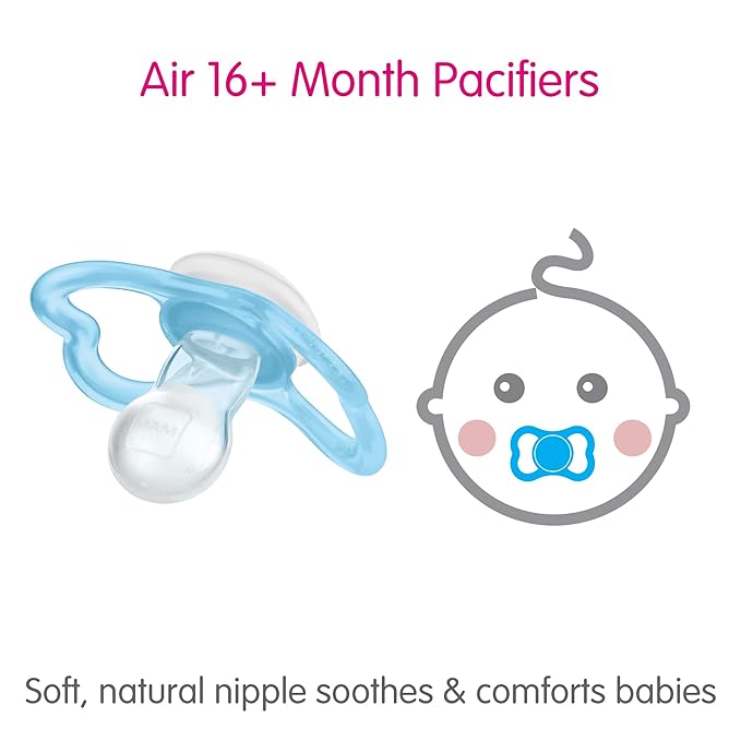 MAM Air Day & Night Baby Pacifier, for Sensitive Skin 3 Pack, 16+ Months, Boy,3 Count 1)
