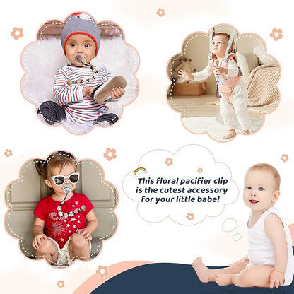 Pacifier Clip for Boys Girls Floral Daisy Macrame Baby Paci (1pack:Sailor Style)