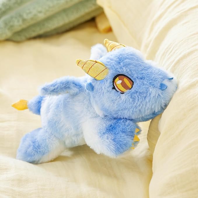 Houwsbaby 11'' Blue Dragon Stuffed Animal,Flying Dragon Plush Doll Dinosaur Stuffed Animal