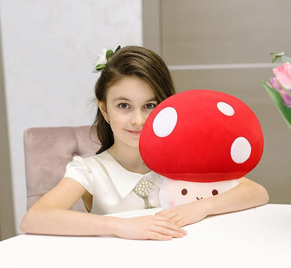 Large Mushroom Plush Toy, Mushroom Stuffed Animal Hugging Throw Pillow Plushies Doll Toy 12inch)