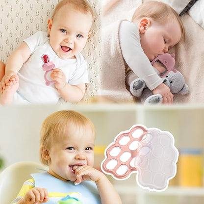 Baby Fruit Feeder Pacifier - 3 Pack | 1 Baby Food Feeder & 1 Baby Teether & 1 Baby Popsicle Molds