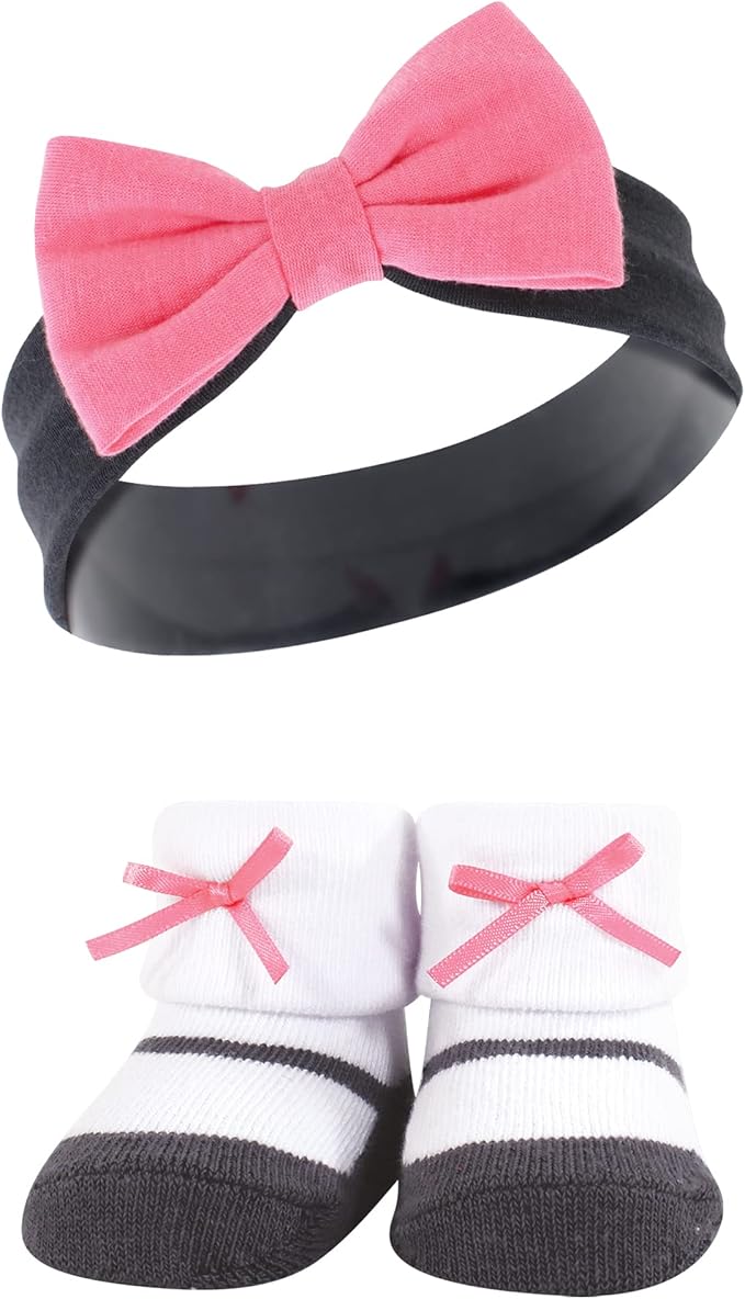 Hudson Baby Girl's Headband and Socks Giftset