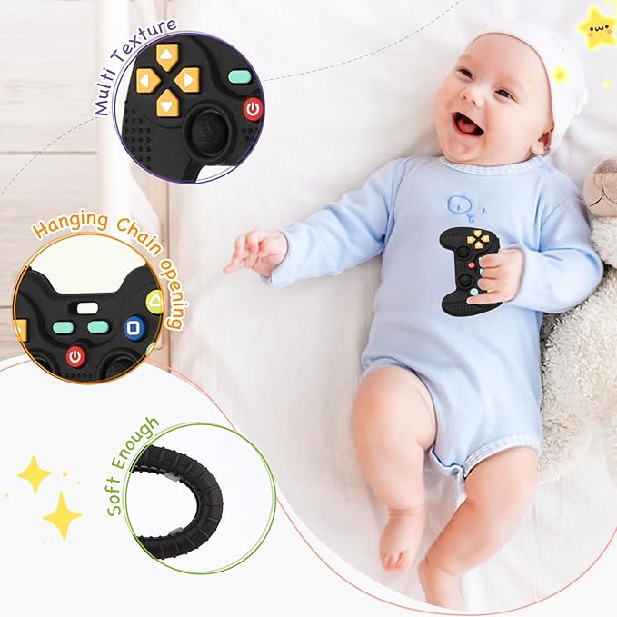 Hooku Silicone Teethers for Babies 0-6 Months, Teething Toys for Babies 6-12 Months 0-3 Months,