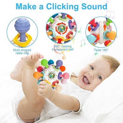TOHIBEE Baby Montessori Sensory Toys for 0-6 6-12 Months, Food Grade Teething Toys for Babies 0 3 6 9 12 18 Months 1 2