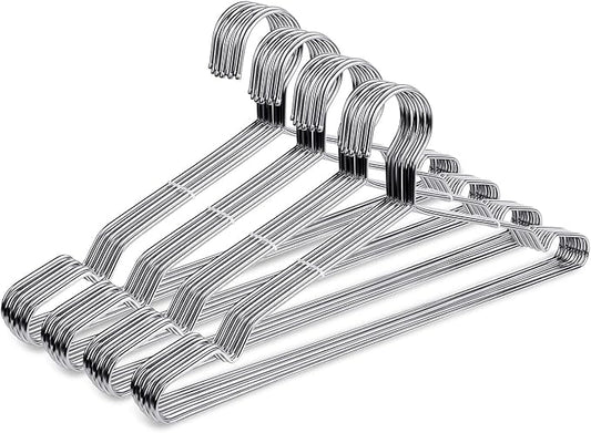 Fayleeko Wire Hangers 40 Pack Coat Hangers Strong Heavy Duty Stainless Steel Metal Hangers 17.7 Inch Ultra Thin Space Saving Clothes Hangers (Silver, 40pack 17.7inch)