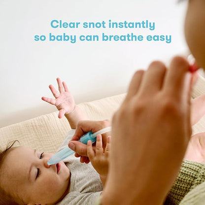 Frida Baby Nasal Aspirator, NoseFrida Baby Nose Sucker with 10 Extra Filters + All-Natural Saline Nasal Spray for Babies 0.68 fl