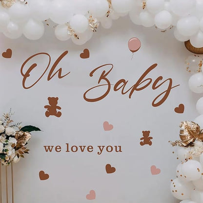 Oh Baby Party Decals Baby Shower Sign Decor for Backdrop