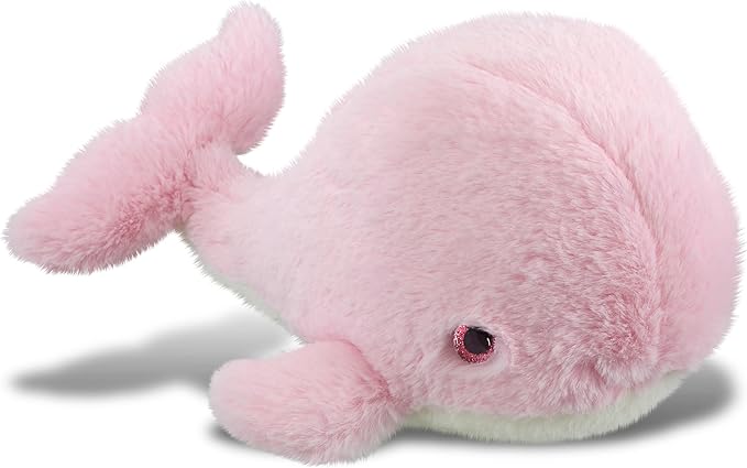 DolliBu Plush Whale Stuffed Animal - Soft Huggable Pink Whale, Adorable Playtime Whale Plush Toy 13 Inches