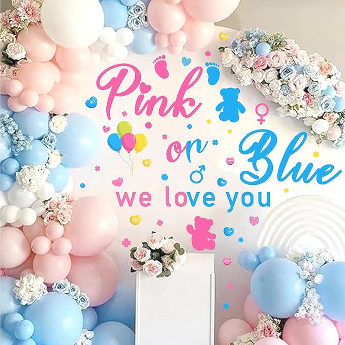 Boy Or Girl Sign Party Decal Gender Reveal Backdrop Decals