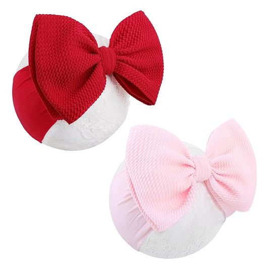YanJie Baby Girl Headbands - Nylon Bow Hair Accessories for Newborn Infants, Toddlers (0-6 Months)