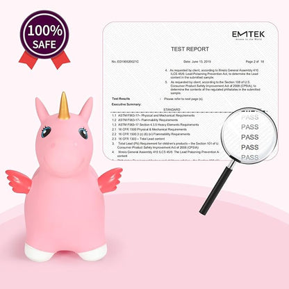 INPANY Unicorn Bouncy Horse Toys for 2 Year Old Girls, Toddler Inflatable Hopper/Bounce Horse/Hopping Horse 3 4,