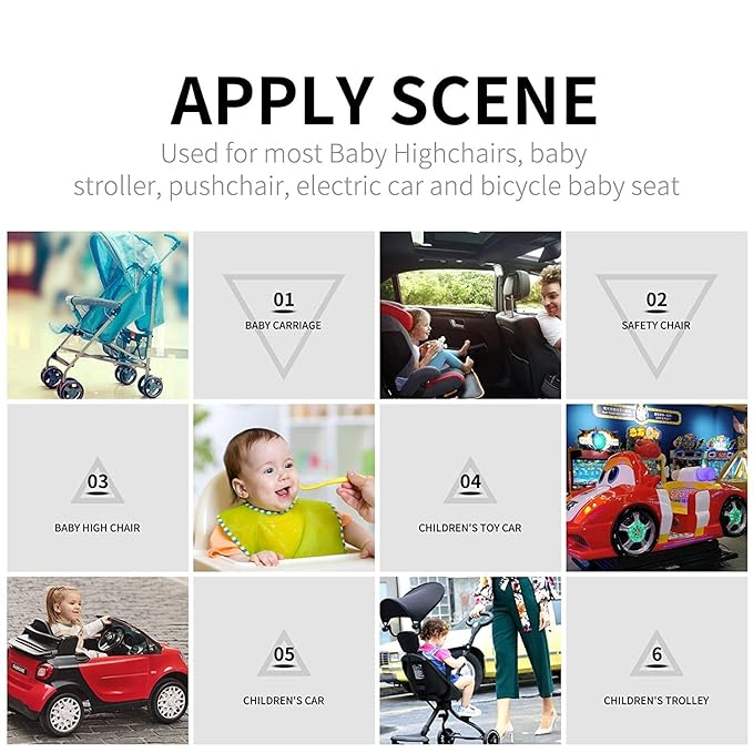 Universal Baby Highchair Stroller Pushchair 5pt 5 Point Harness with Locking Buckle Adjustable Straps