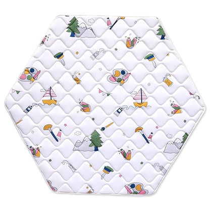 Hexagon Play Mat, Premium Foam Baby Playmat 52x45 Inches