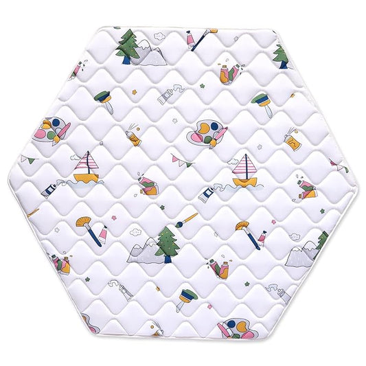 Hexagon Play Mat, Premium Foam Baby Playmat 52x45 Inches