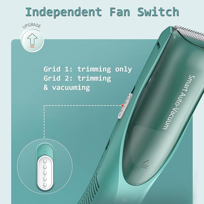 Baby Hair Clippers, Electric Quiet Vacuum Hair Clipper for Kids, Baby Hair Cutting Kit for Child Aged 0-12, Ceramic Blade Rechargeable Waterproof Trimmer, Infants Toddlers Children and Autism