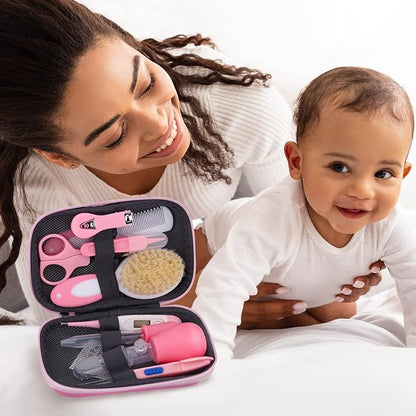 Baby Healthcare and Grooming Kit,21 in 1 Baby Electric Nail Trimmer Set, Baby Grooming Kit,Newborn Nursery Health Care Set,Infant Comb,for Newborn Infant Toddler Kids (Pink)