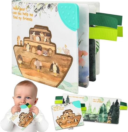 Soft Book, Touch and Feel Cloth Soft Crinkle Books for Babies 0-12 Months