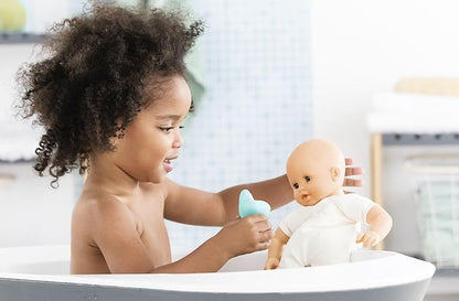 Corolle Bebe Bath Marin Baby Doll - 12" Soft-Body with Rubber Frog Toy, Safe for Water Play in Bathtub or Pool 18 Months