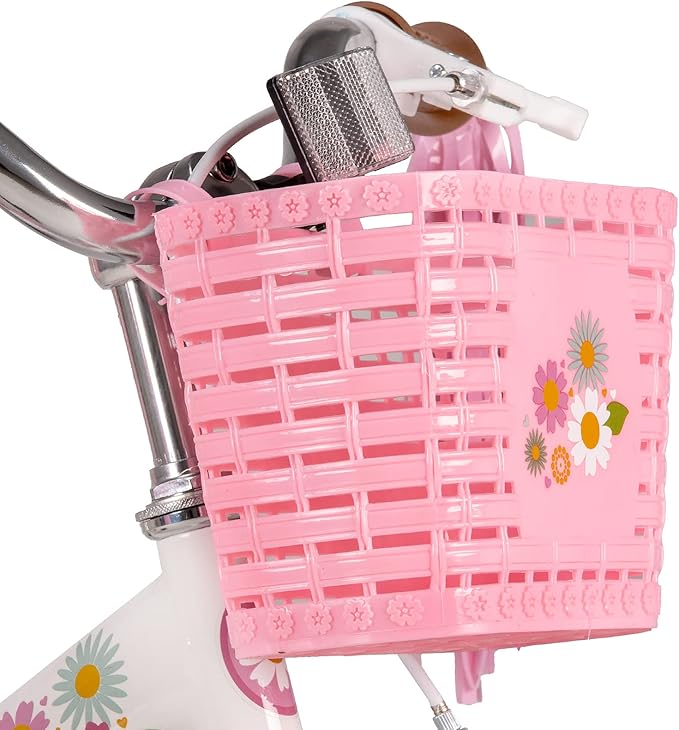 JOYSTAR Little Daisy Kids Bike for Girls Boys Ages 2-7 Years, 12 14 16 Inch Girls Bikes with Doll Bike Seat & Streamers