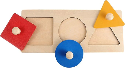 1 Set Geometric Panel Wood Knob Puzzle Wooden Geometry Puzzle