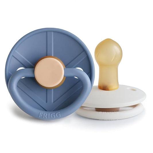 FRIGG Little Viking Natural Rubber Baby Pacifier 2-Pack | Made in Denmark 0-6 Months)