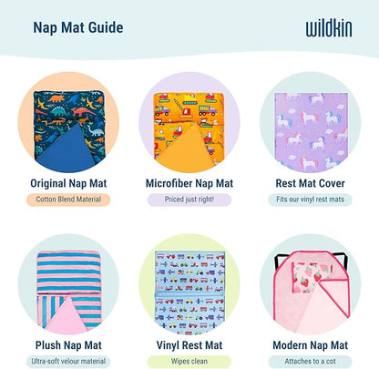 Wildkin Kids Nap Mat Cover for Boys & Girls, Sewn-in Flap Design Rest Mat Cover, Perfect for Preschool and Daycare, Fits Our Vinyl Nap Mat up to 1.5 Inches Including Basic Sleep Mat (Wild Animals)
