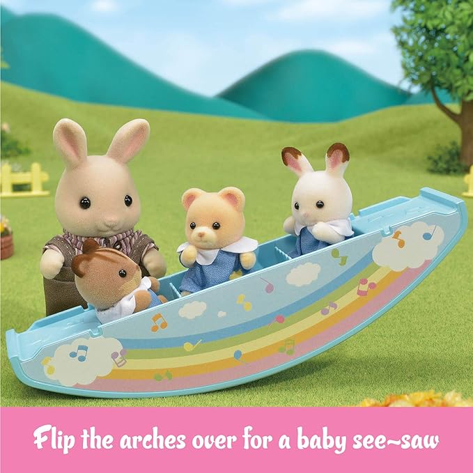Calico Critters Sunshine Nursery Bus for Dolls, Toy Vehicle seats up to 12 collectible figures