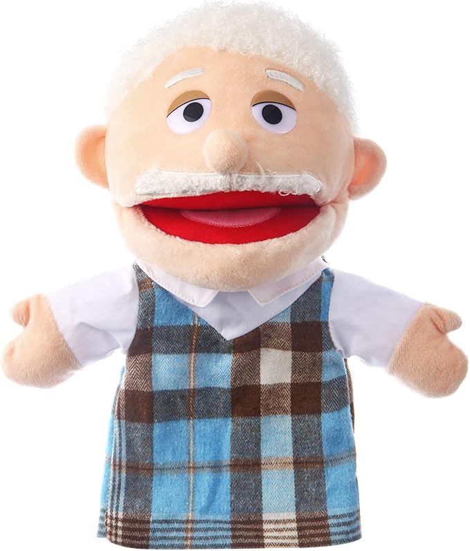 1 Pcs Family Hand Puppets 12 Inch Grandparents, Mom & Dad