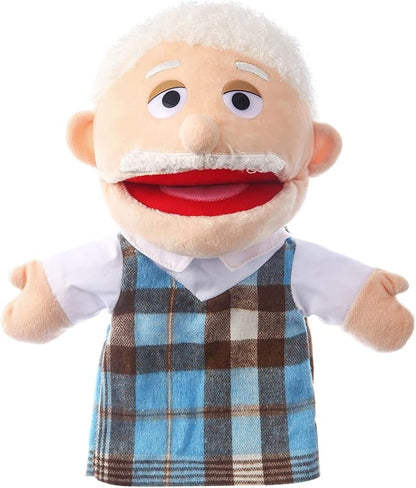 1 Pcs Family Hand Puppets 12 Inch Grandparents, Mom & Dad