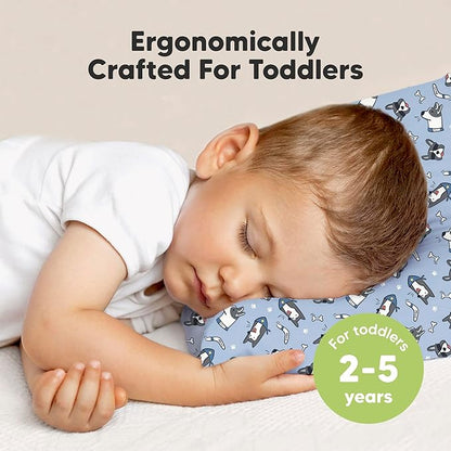 Toddler Pillow with Pillowcase - 13x18 My Little Dreamy Pillow, Organic Cotton Toddler Pillows for Sleeping, Kids Pillow, Travel Pillows, Mini Pillow, Nursery Pillow, Toddler Bed Pillow (Patrol)