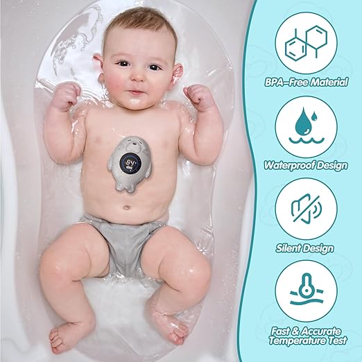 Rechargeable Bath Thermometer Baby Safety, Bath Temp Thermometer for Tub