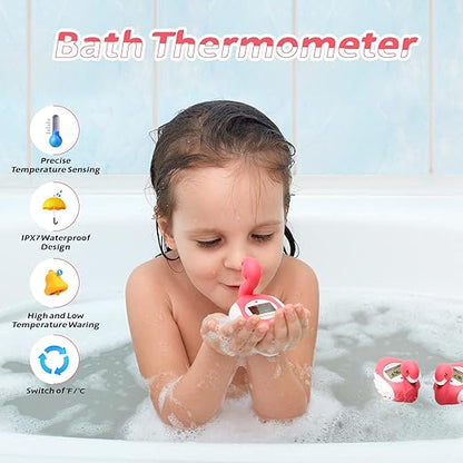 Doli Yearning Upgrade Flamingo Baby Bath Thermometer Toddlers Bath Temperature Thermometer Safety Floating Toy Bathtub Thermometer ℃/℉