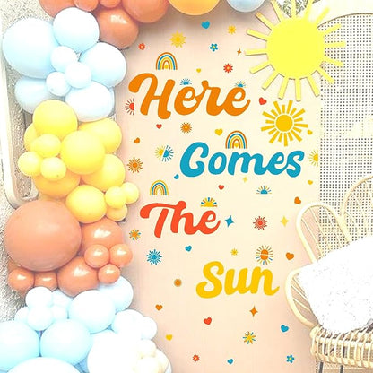 Here Comes The Sun Backdrop Decals Gender Reveal Party Decals