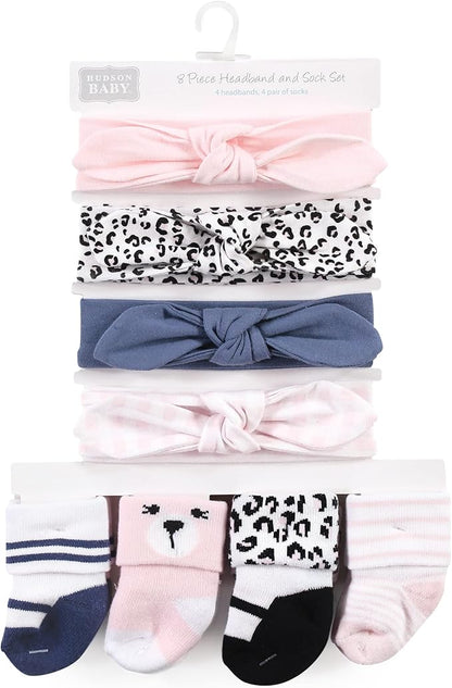 Hudson Baby baby-girls Headband and Socks Set