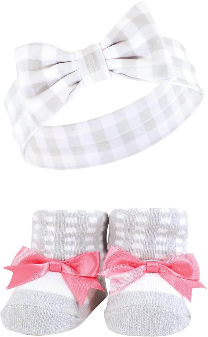 Hudson Baby Girl's Headband and Socks Giftset