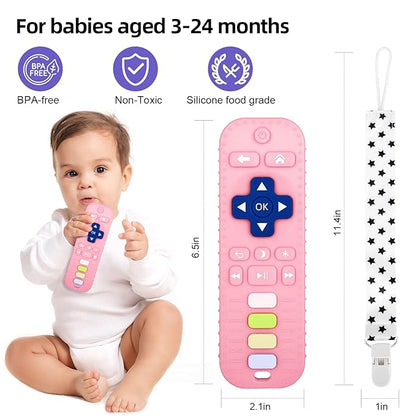 Chuya Silicone Remote Teethers Baby Teething Toys, TV Remote Teether 0-6-12-18 Months